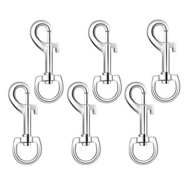 6 Pack Swivel Eye Bolt Snap Hooks for Pet Leash, Scuba Diving, Heavy Duty Clips, Dog Leash, Flag Clips - Single Ended
