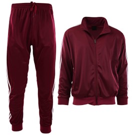 ChoiceApparel Mens Athletic 2 Piece Tracksuit Set (3XL, 888-Burgundy)