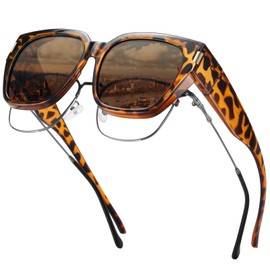 Rmmeey Oversized Fit Over Sunglasses for Women Men, Trendy Wear Over Glasses, Polarized UV400 Protection Sunglasses for Driving