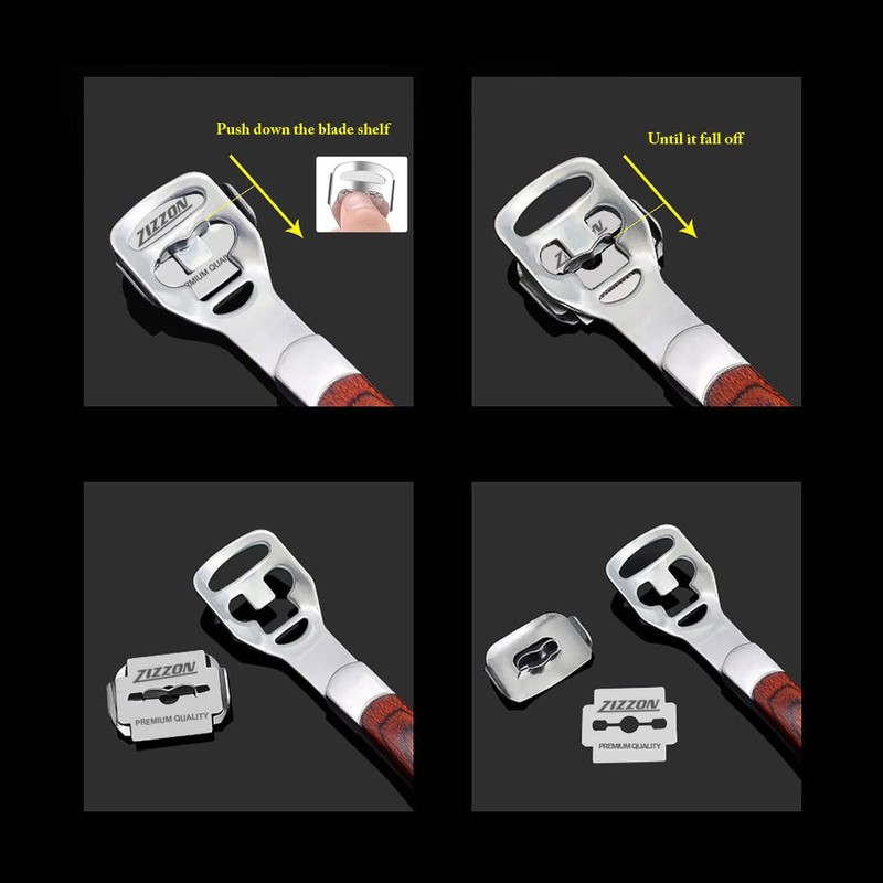ZIZZON Foot Care Pedicure Callus Shaver Hard Skin Remover Wood
