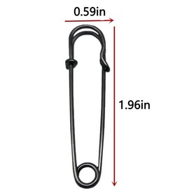 Miecux 16Pcs Black Safety Pins, Small Safety Pins for Clothing Leather Canvas Crafts Skirts Corsets, Heavy Duty Safety Pins for Blankets, Crafts, Skirts, Safety Pins for Clothing for Brooch Making
