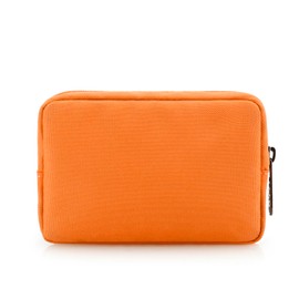 JINSI Small Makeup Bag Cosmetic Pouch Zipper Mini Tech Charger Cable Electronic Organizer Case Travel Accessories (Orange)