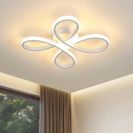 Comely LED Ceiling Light, 30 W, 3500 lm, Modern Ceiling Light in Flower Shape, White Acrylic Ceiling Lighting LED for Balcony, Hallway, Bedroom, Living Room, Dining Room, Warm White Light 3000 K
