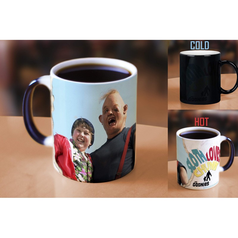 Morphing Mugs Goonies (Sloth Loves Chunk) Ceramic Mug, Black