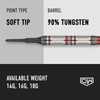 DW Piranha Razor 90% Tungsten Soft Tip Darts, Precision Balanced,