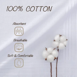 GB Men's Handkerchiefs 100% Cotton Solid White with Stripe Large Classic Hankies Bulk Set 12 Pack