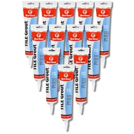 Red Devil 0425 Pre-Mixed Tile Grout - Professional Quality, Excellent Adhesion, Ideal for Wall & Floor Use - 5.5 oz, White, Pack of 12, Made in USA