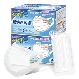 Hellozebra Non-woven Mask, Individually Packaged, Disposable, 3-Layer Structure, 4-tier Pleated, 0.6 inch (15 mm) Wide Ear Straps, Prevents Ear Pain, Easy to Breathe, Unisex, Regular Size, 50 Pieces x 2 Boxes)