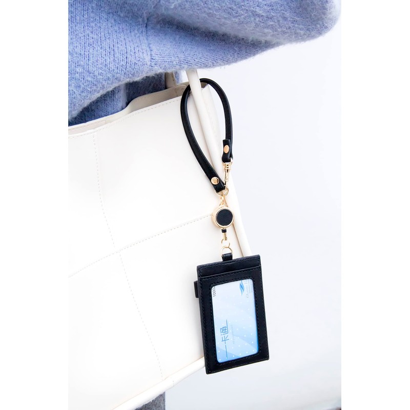 (Mianjian & ZIRUN) Pass Case with Reel, Vertical, Stretchable Type,