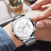 MEGALITH Mens Wrist Watches Silver: Waterproof Stainless Steel Analog Quartz