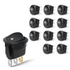 Nilight 12PCS Round Rocker Switches 12V 24V 20A White LED