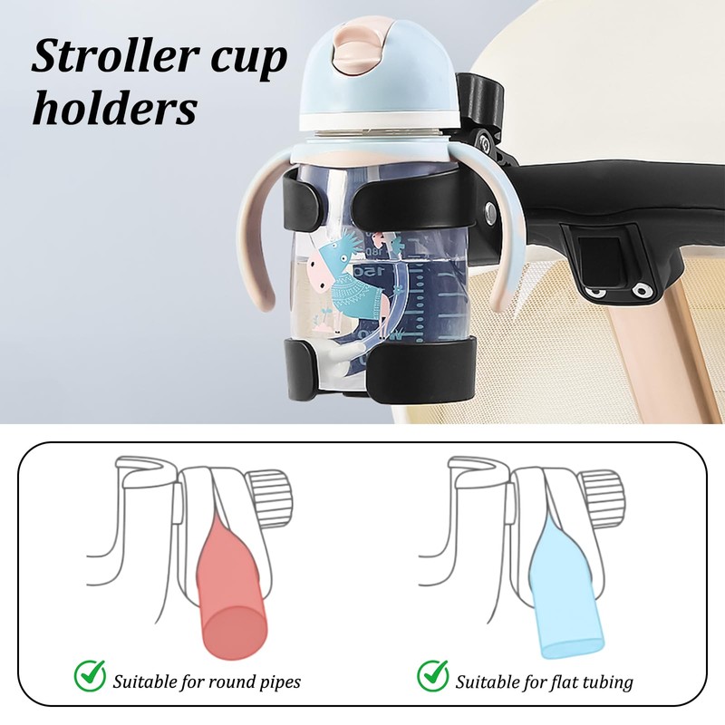 Drinks Holder Pushchair Universal 360° Cup Holder for Buggy, Adjustable