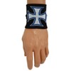 Sportfanshop24 Sweatband/Bracelet/Wrist Band Iron Cross in White on Black Background