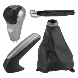 GoaMotors Pack of 3 Manual Gear Shift Knob 5 Speed with Leather Boot for Honda Civic 2006-2011, Replace #54102-SNA-A01, 54102-SNA-A02, for Honda Civic Manual Gear Shift Knob