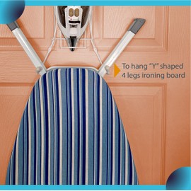 Over The Door Iron Board Caddy - Iron and Ironing Board Storage Organizer, for Y Leg Ironing Board