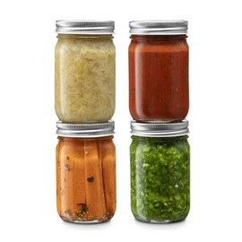 4 Pack Regular Mouth Glass Preserve Jars 400ml with Airtight Silver Metal Lid for Meal Prep Food Storage Canning