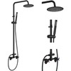 Aolemi Outdoor Shower Kit,8 Inch Rain Head and Handheld,Matte Black