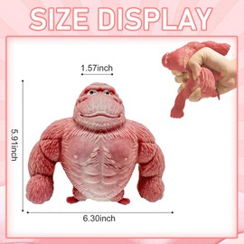 Gorilla Stress Relief Toy, Gorilla Figure for Stress Relief, Pink Gorilla Stress Toy, Pink Gorilla Toys, Soft Squeeze Toy, Decompression Toy & Squishy Toy