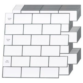 JMIATRY 10PCS Peel and Stick Backsplash Tiles Peel And Stick Wallpaper White Ceramic Kitchen Backsplash Tiles Peel and Stick Tiles for Kitchen & Bathroom