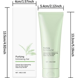 2PCS gel exfoliante purificador, gel exfoliante purificador hidratante limpia la piel,60ml