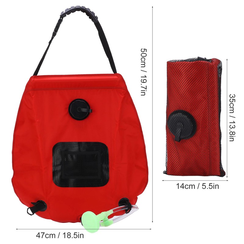 20L Folding Solar Heated Shower Bath Bags with Hose Shower