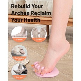 OFFHU Foot Arch Trainer for Flat Feet & Low Arches – Plantar Fasciitis Relief, Arch Support Strengthening, Metatarsal Exercise Tool for Home Gym Foot Recovery, Physical Therapy Equipment (Pink)