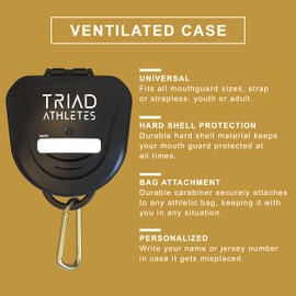 Triad Athletes Sports Mouth Guard for Female Athletes, 1 Pack (Ravenous Red) Custom Fit, Protection for Youth, with Ventilated Case