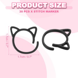 sourcing map 30pcs Stitch Markers, Spiral Stitch Markers Crochet Needle Clip Counter Knit Ring Crochet Locking Sewing Accessories for DIY Handcraft Knitting and Crocheting, Black