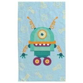 damaloo Children's Cotton Towel 30 x 50 cm - Guest Towel with Robot Motif - Small Towel for Boys & Girls - Hand Towel or Wash Cloth for Children