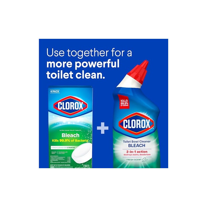 Clorox Limpiador automático para inodoro de 3.5 onzas, 4 unidades
