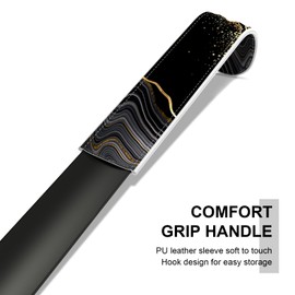 Gukeniu 16.5 Inch Long Handle Shoe Horn for Seniors Men Women Kids, Metal Shoe Horns for Boots, Black Marble