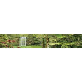 Carolina Custom Cages Reptile Habitat Background; Rain Forest, Waterfall, Red Leaves, for 48Lx24Wx18H Terrarium, 3-Sided Wraparound
