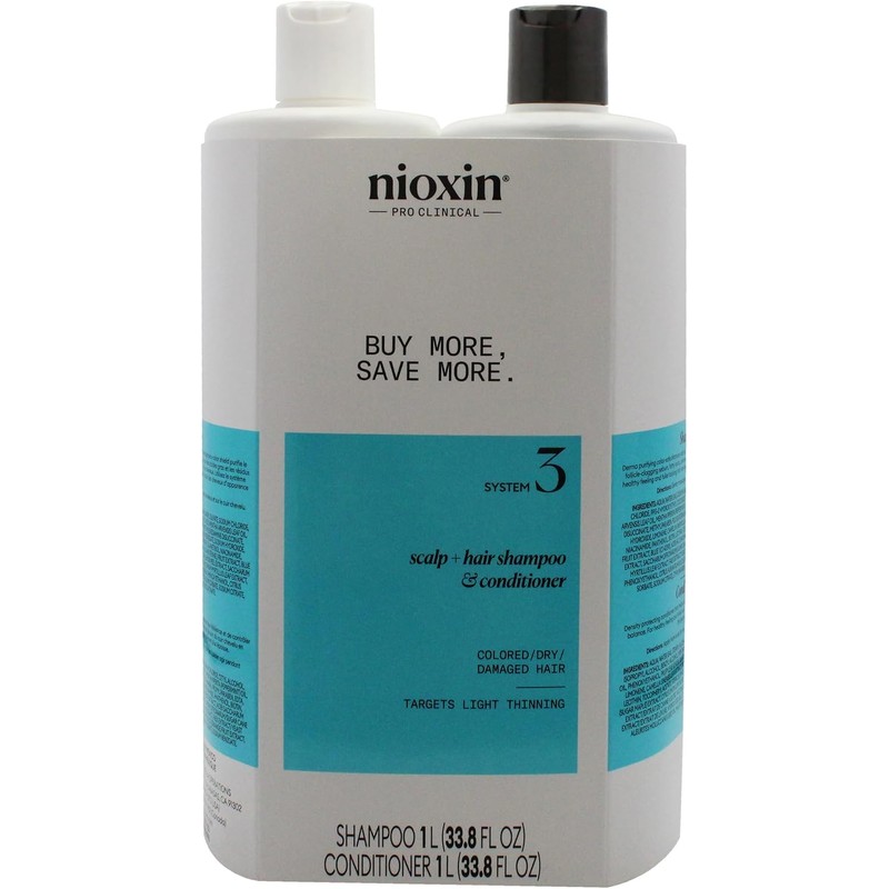 Nioxin System 3 Cleanser and Scalp Therapy Conditioner, 33.79 Ounce