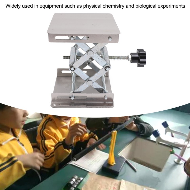 Stainless Steel Lab Jack Scissor Stand Platform 4x4in Expandable Height