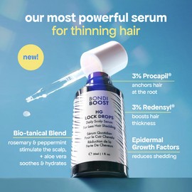 BondiBoost HG Lock Drops Daily Hair Serum for Women – Reduces Shedding, Stimulates Scalp, Supports Thicker Fuller Hair – Vegan, Color-Safe, Lightweight for All Hair Types & Textures