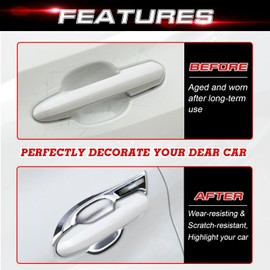 x xotic tech Door Handle Bowl Cover Trim Compatible with Toyota Highlander 2020 2021 2022 2023 2024 2025 2026 Chrome ABS Car Decoration Exterior Accessories 4Pcs
