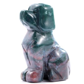SMQ Ocean Jasper Crystal Dog Statues Home Decor Polished 2" Carved Gemstone Puppy Sculpture Healing Statue Animal Carvings Figurines Gifts