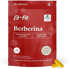 B-FIT B Berberina HCL - Phellodendron amurense Rupr - 120 Cápsulas Veganas con 500mg de Extracto de Berberina Puro - Cúrcuma - Sin Azúcar, GMO y Gluten