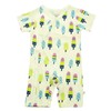 Babysoy Short Sleeve Organic Pattern Kimono Romper Shortall (3T, Popsicles)