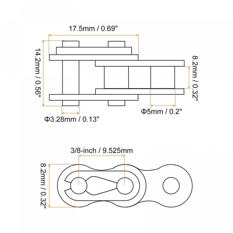 sourcing map 10Pcs Chain Master Connector Link Roller, 3/8" Pitch