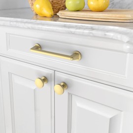 Asidrama 10 Pack Brushed Gold Kitchen Cabinet Knobs Dresser Knobs Drawer Knobs Cabinet Hardware Zinc Knobs for Dresser Drawers