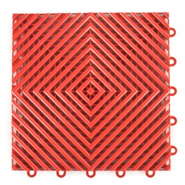 Greatmats Garage Tile Free Flow Perforated, 1x1 Ft x .5 Inch, 25 Pack (Red)