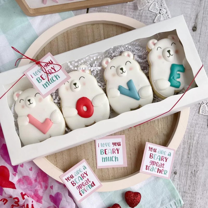 JOHOPACK 5pcs Cookie Boxes 12 x 5 x 1.5 Inch