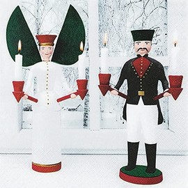 20 Napkins Traditional Wooden Figures Angel Miner Ore Mountains Wood Winter Christmas Table Decoration Decoupage 33 x 33 cm