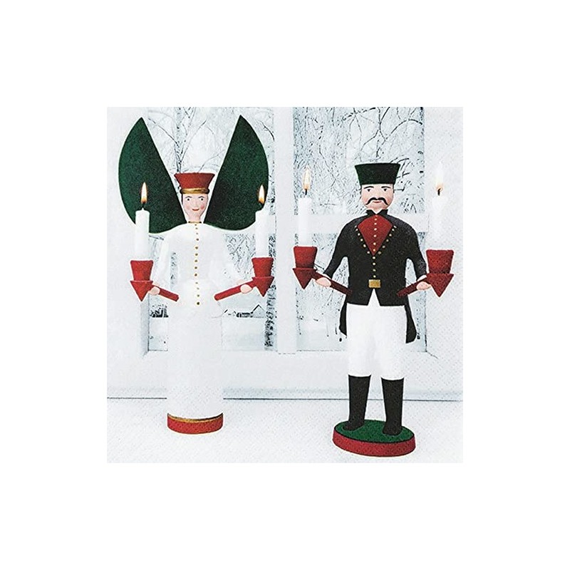20 Napkins Traditional Wooden Figures Angel Miner Ore Mountains Wood