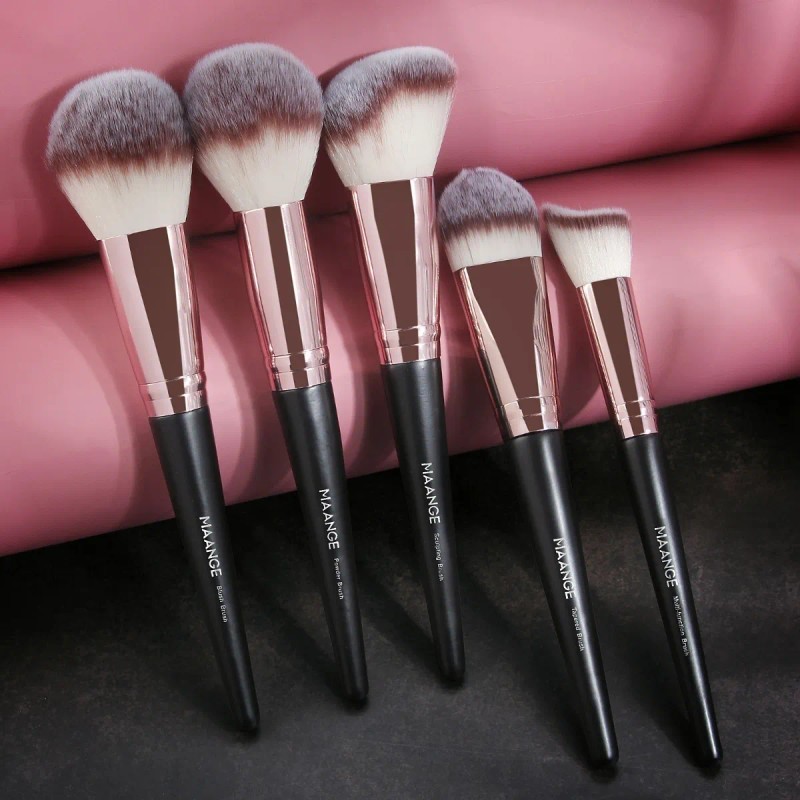 15 Piezas Brochas De Maquillaje Profesional Color Negro