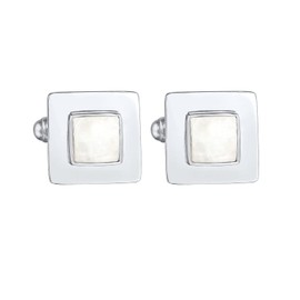 Kuzzoi Moonstone Cufflinks for Men, Cufflinks Modern Square 925 Sterling Silver Modern Jewellery for Shirt Stylish Men Gift for Wedding and Birthday