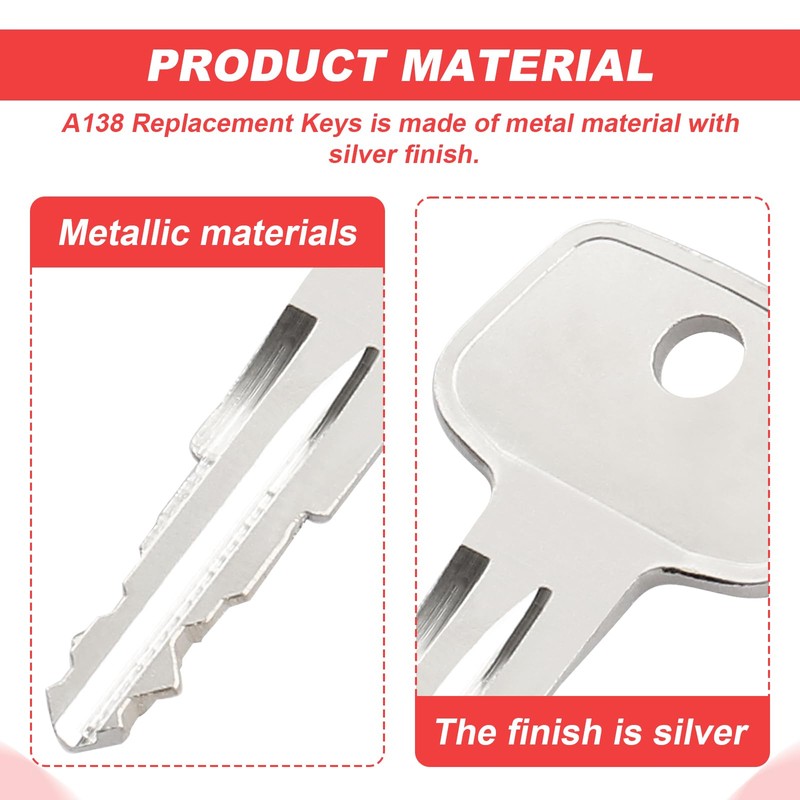 A138 Replacement Keys for Yakima SKS Ski,Cargo Box,Roof,Carrier Racks and