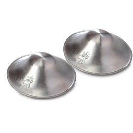 Moogco The Original Silver Nursing Cups - Nipple Shields for Nursing Newborn - Newborn Essentials Must Haves - Nipple Covers Breastfeeding - 925 Silver (999k Regular Size)