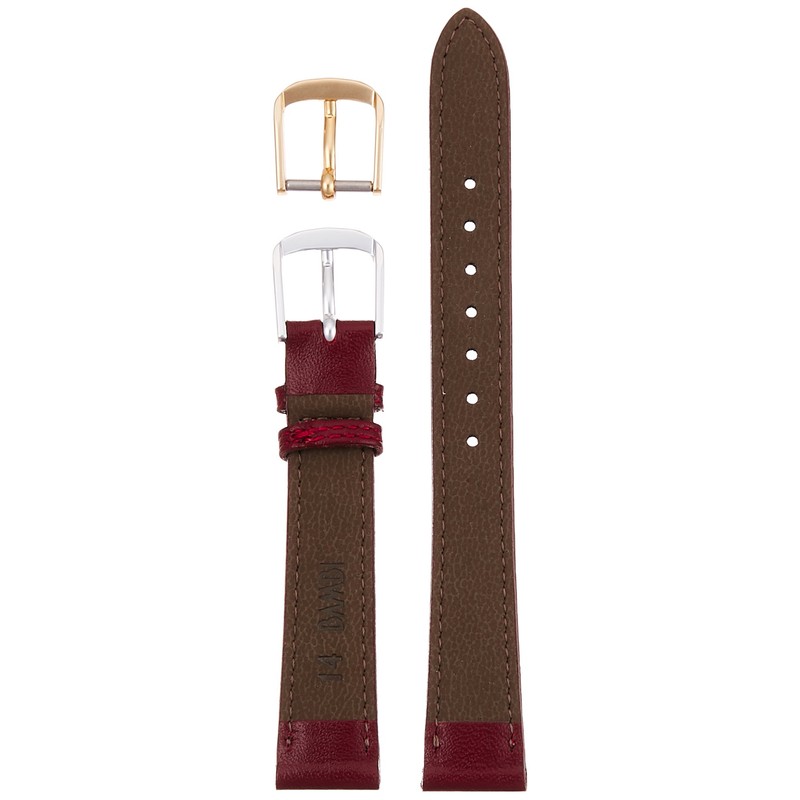 Bambi C115EO Watch Band, Calf Wine, 0.7 inches (17 mm)